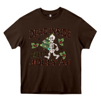 Chocolate Brown dead inside but jolly af Heavy Core Tee - MaliasSmallBusiness