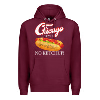Burgundy chicago hot dog summer style 4th of july no ketchu Premium Hoodie - tuanDangUi