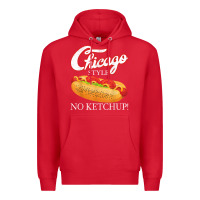 Red chicago hot dog summer style 4th of july no ketchu Premium Hoodie - tuanDangUi