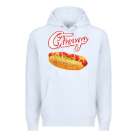 White chicago hot dog summer style 4th of july no ketchu Premium Hoodie - tuanDangUi