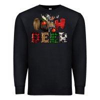 Black oh deer christmas Premium Sweatshirt - LillyAllenDesigns