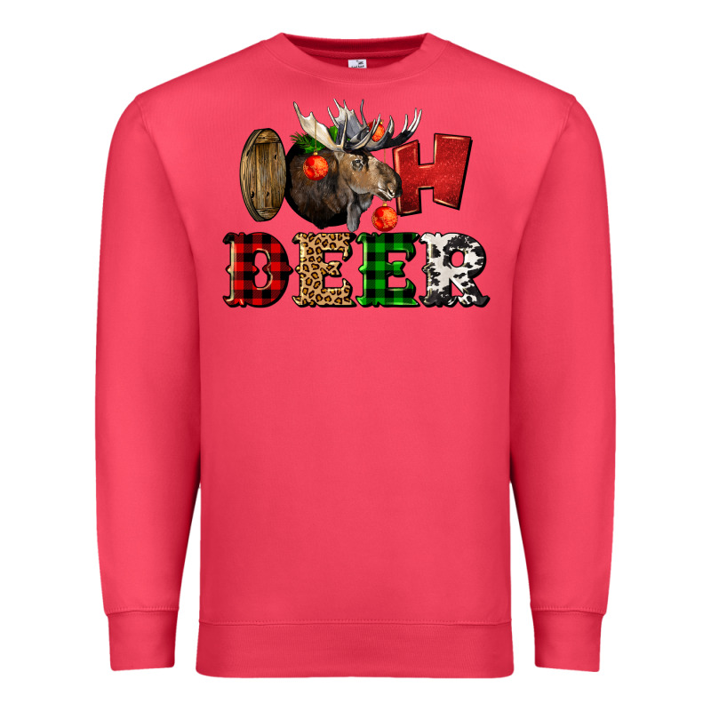 Oh Deer Christmas Premium Sweatshirt by LillyAllenDesigns | Teevron