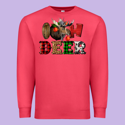Oh Deer Christmas Premium Sweatshirt Designed By Lillyallendesigns