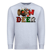 Heather Grey oh deer christmas Premium Sweatshirt - LillyAllenDesigns