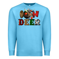Ocean Blue oh deer christmas Premium Sweatshirt - LillyAllenDesigns