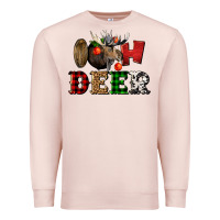 Pale Pink oh deer christmas Premium Sweatshirt - LillyAllenDesigns