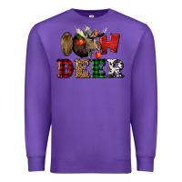 Purple oh deer christmas Premium Sweatshirt - LillyAllenDesigns