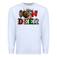 White oh deer christmas Premium Sweatshirt - LillyAllenDesigns