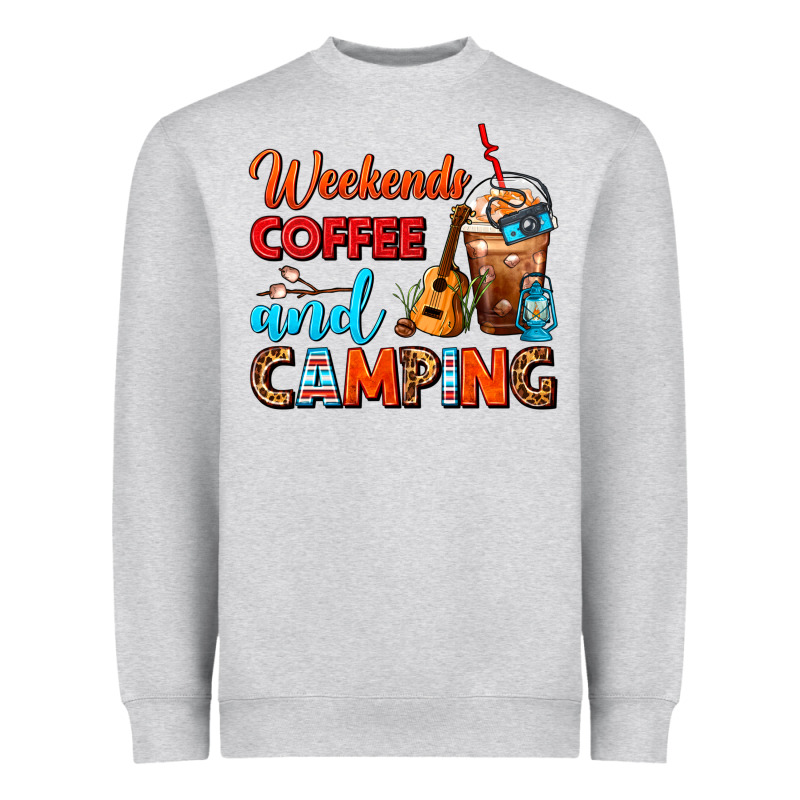 Weekends Coffee And Camping Frappe Coffee Heavyweight Sweatshirt by FaDigitalArtStudio | Teevron