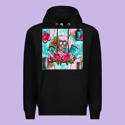 Nail Tools And Polish With Flowers And Tooled Leather Seamless Pattern Premium Hoodie Designed By Bundleandbundleshop