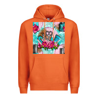 Carrot nail tools and polish with flowers and tooled leather seamless pattern Premium Hoodie - BundleAndBundleShop
