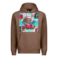 Chestnut nail tools and polish with flowers and tooled leather seamless pattern Premium Hoodie - BundleAndBundleShop