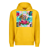 Lemon nail tools and polish with flowers and tooled leather seamless pattern Premium Hoodie - BundleAndBundleShop
