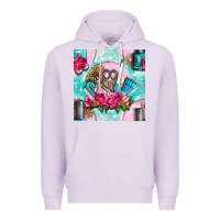 Lilac nail tools and polish with flowers and tooled leather seamless pattern Premium Hoodie - BundleAndBundleShop