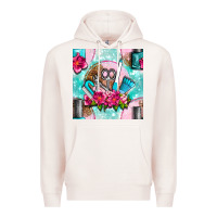 Pale Pink nail tools and polish with flowers and tooled leather seamless pattern Premium Hoodie - BundleAndBundleShop