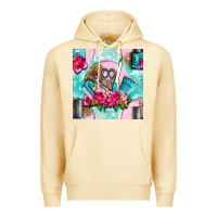 Pina Colada nail tools and polish with flowers and tooled leather seamless pattern Premium Hoodie - BundleAndBundleShop