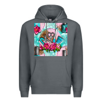 Rock nail tools and polish with flowers and tooled leather seamless pattern Premium Hoodie - BundleAndBundleShop