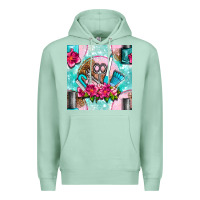 Seafoam nail tools and polish with flowers and tooled leather seamless pattern Premium Hoodie - BundleAndBundleShop