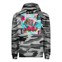 Slate Camo nail tools and polish with flowers and tooled leather seamless pattern Premium Hoodie - BundleAndBundleShop