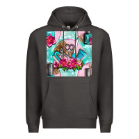 Smoke nail tools and polish with flowers and tooled leather seamless pattern Premium Hoodie - BundleAndBundleShop
