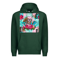 Sports Green nail tools and polish with flowers and tooled leather seamless pattern Premium Hoodie - BundleAndBundleShop