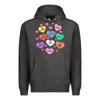 Charcoal Heather womens valentine candy heart valentines day vneck Premium Hoodie - tuanDangUi