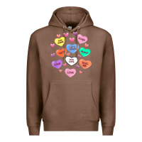 Chestnut womens valentine candy heart valentines day vneck Premium Hoodie - tuanDangUi