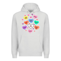 Dove Grey womens valentine candy heart valentines day vneck Premium Hoodie - tuanDangUi