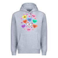 Heather Grey womens valentine candy heart valentines day vneck Premium Hoodie - tuanDangUi