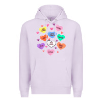 Lilac womens valentine candy heart valentines day vneck Premium Hoodie - tuanDangUi