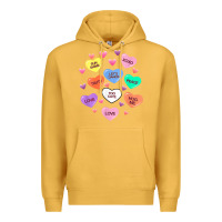 Mustard womens valentine candy heart valentines day vneck Premium Hoodie - tuanDangUi