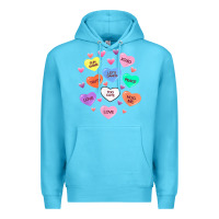 Ocean Blue womens valentine candy heart valentines day vneck Premium Hoodie - tuanDangUi