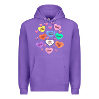 Womens Valentine Candy Heart Valentines Day Vneck Premium Hoodie | Teevron