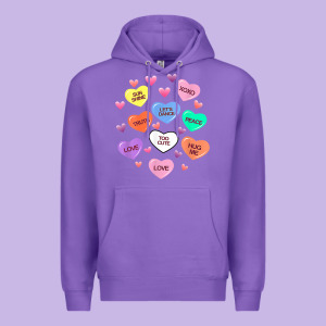 Womens Valentine Candy Heart Valentines Day Vneck Premium Hoodie Designed By Tuandangui