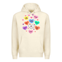 Sandshell womens valentine candy heart valentines day vneck Premium Hoodie - tuanDangUi