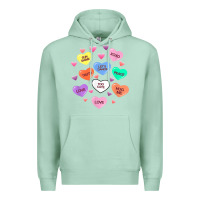 Seafoam womens valentine candy heart valentines day vneck Premium Hoodie - tuanDangUi