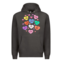 Smoke womens valentine candy heart valentines day vneck Premium Hoodie - tuanDangUi