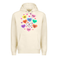 Tofu womens valentine candy heart valentines day vneck Premium Hoodie - tuanDangUi