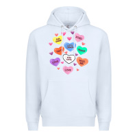 White womens valentine candy heart valentines day vneck Premium Hoodie - tuanDangUi