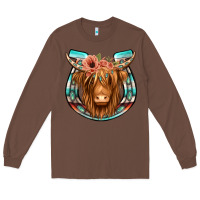 Chestnut highland cow serape floral headband horseshoe Long Sleeve Tee - Jasminsmagicworld