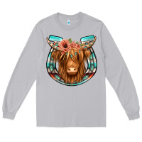 Moon Dust highland cow serape floral headband horseshoe Long Sleeve Tee - Jasminsmagicworld