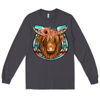 Smoke highland cow serape floral headband horseshoe Long Sleeve Tee - Jasminsmagicworld