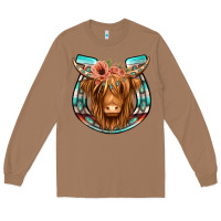 Toasted Coconut highland cow serape floral headband horseshoe Long Sleeve Tee - Jasminsmagicworld