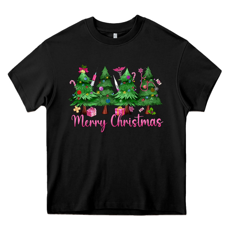 Merry Christmas Nurse Trees Heavy Core Tee by MaliasSmallBusiness | Teevron