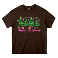 Chocolate Brown Merry Christmas Nurse trees Heavy Core Tee - MaliasSmallBusiness