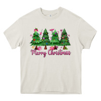 Cream Merry Christmas Nurse trees Heavy Core Tee - MaliasSmallBusiness