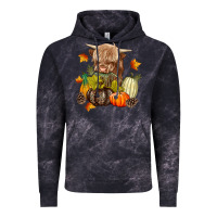 Cloud Black Heifer with Pumpkins Vintage Hoodie - texasbilliewilder