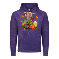 Cloud Purple Heifer with Pumpkins Vintage Hoodie - texasbilliewilder