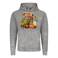 Cloud Rock Heifer with Pumpkins Vintage Hoodie - texasbilliewilder