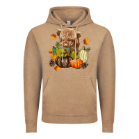 Vintage Coffee Heifer with Pumpkins Vintage Hoodie - texasbilliewilder